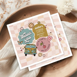 Servilleta De Papel Un Groovy Babe Daisy Retro Primer Fiesta de cumple