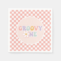 Un Groovy chica Pink Daisy Checker