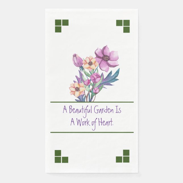Servilleta De Papel Un hermoso jardín es una obra del corazón (Anverso)