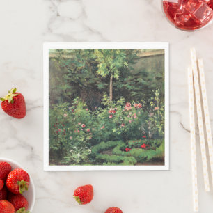 Servilleta De Papel Un jardín de rosas de Camille Pissarro,