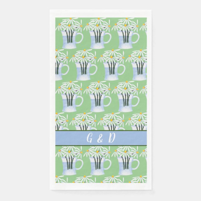 Servilleta De Papel Un jarrón de margaritas (Anverso)