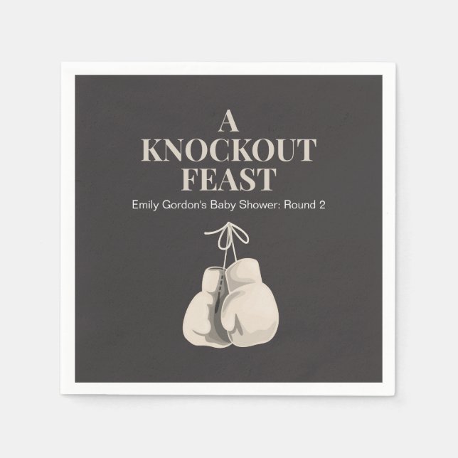 Servilleta De Papel Un Knockout Fiesta Boxing Tema Napkins Papel (Anverso)