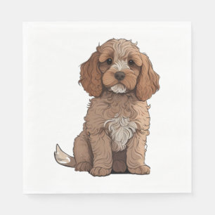 Servilleta De Papel Un lindo Cockapoo marrón