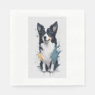 Servilleta De Papel Un lindo collar de frontera para perros [RB#10011]