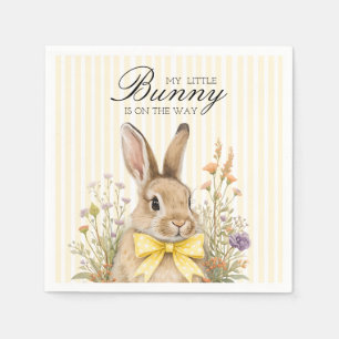 Servilleta De Papel Un lindo conejito floral con lazo amarillo Baby Sh