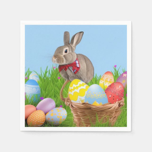 Servilleta De Papel Un lindo conejo de Pascua para un ánimo positivo (Anverso)