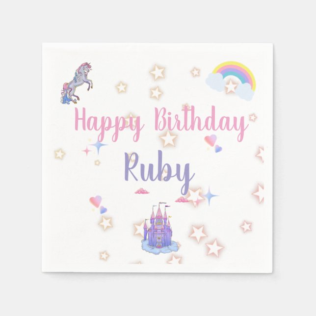 Servilleta De Papel Un maravilloso castillo de cuento de hadas y servi (Anverso)