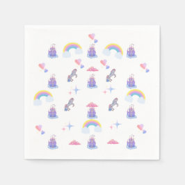 Servilleta De Papel Un maravilloso castillo de cuento de hadas y servi