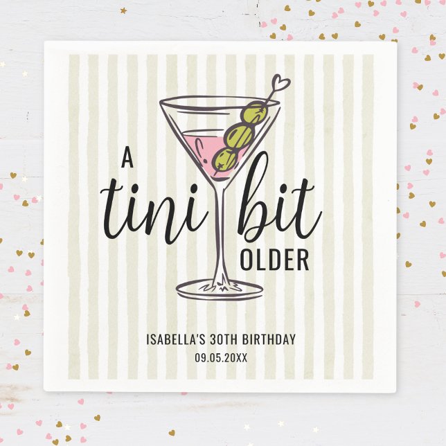 Servilleta De Papel Un Martini Un Poco Más Viejo Cumpleaños Temático (Subido por el creador)