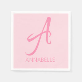 Servilleta De Papel Un monograma rosa personalizado