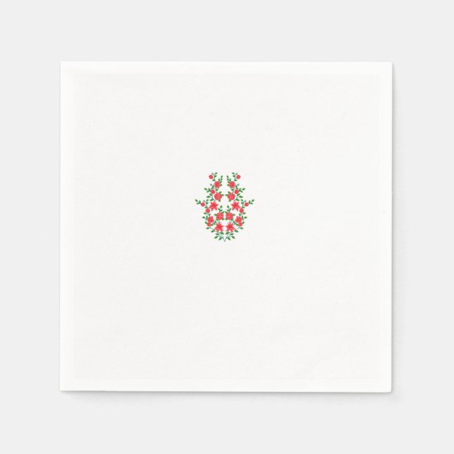 Servilleta De Papel un montón de flores rojas sobre un fondo blanco (Anverso)