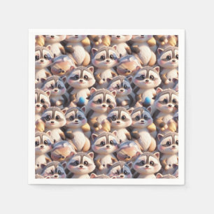 Servilleta De Papel Un montón de mapaches
