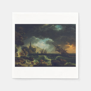 Servilleta De Papel Un naufragio en mares tormentosos de Claude-Joseph