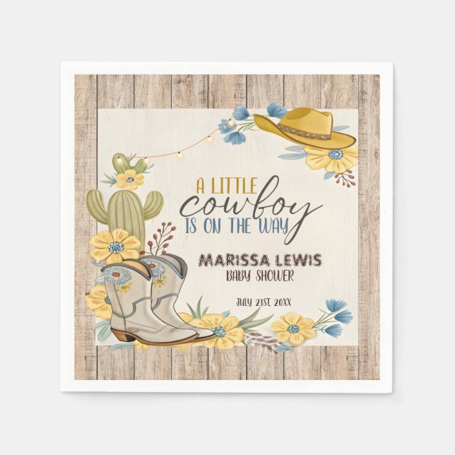 Servilleta De Papel Un niñito en camino del Oeste Amarillo (Anverso)