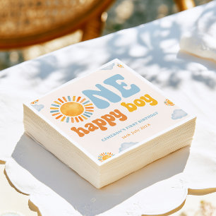 Servilleta De Papel Un Niño Feliz Cumpleaños 1 Sol