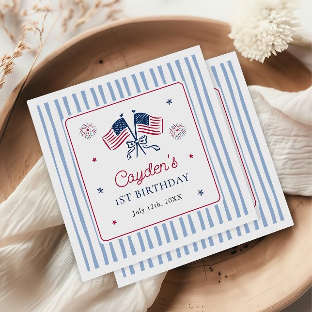 Servilleta De Papel Un niño totalmente americano cumpleaños 4 de julio (Subido por el creador)