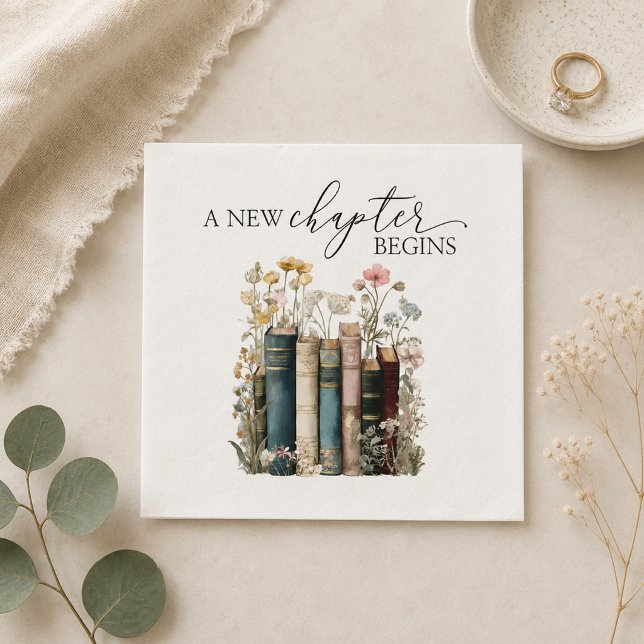 Servilleta De Papel Un Nuevo Capítulo Comienza Servilletas para Desped (new chapter begins bridal shower napkins
)