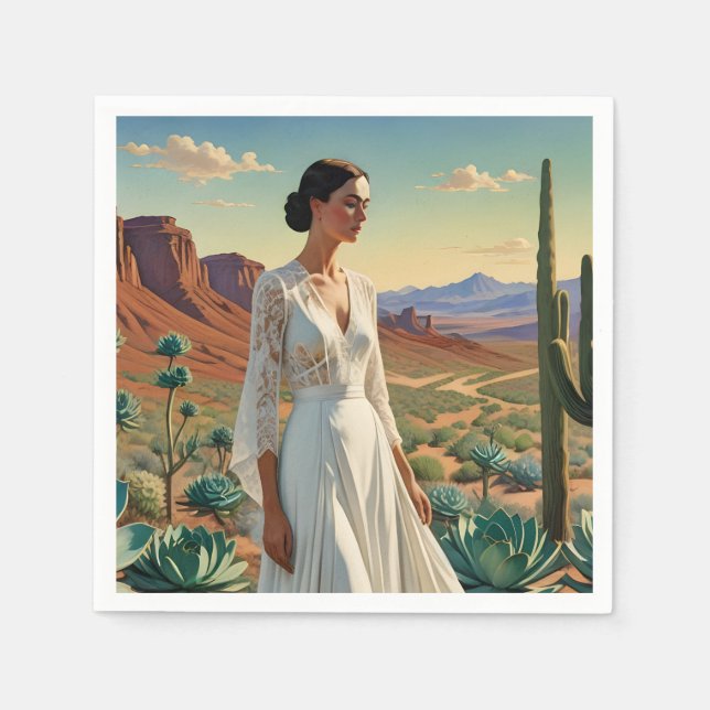 Servilleta De Papel Un paisaje hermoso con un arte espiritual femenino (Anverso)