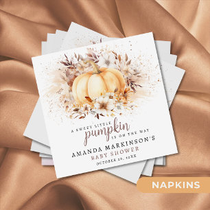 Servilleta De Papel Un papel de Baby Shower neutral de calabaza