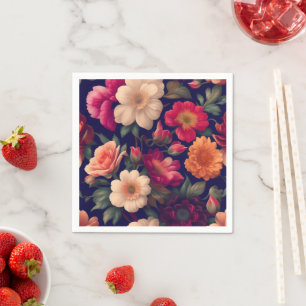 Servilleta De Papel Un papel pintado con un patrón floral