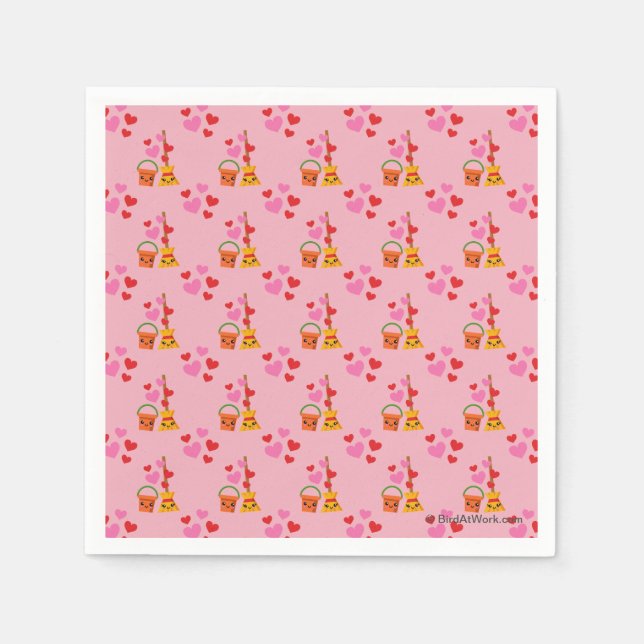 Servilleta De Papel Un patrón de corazones de amor duradero (Anverso)