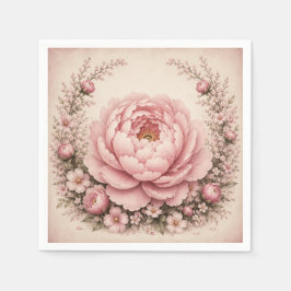 Servilleta De Papel Un pequeño amigo floral primer cumpleaños 