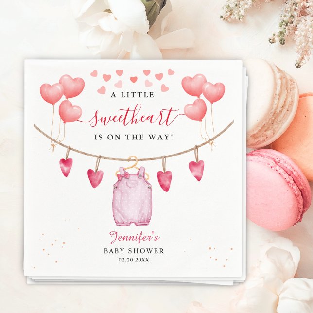 Servilleta De Papel Un pequeño amor | Baby Shower de San Valentín (Subido por el creador)