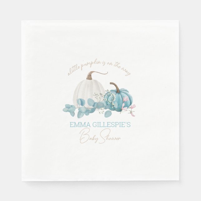 Servilleta De Papel Un pequeño Baby Shower de calabaza cae (Anverso)