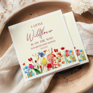 Servilleta De Papel Un pequeño Baby Shower de flores silvestres