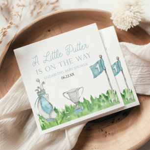 Servilleta De Papel Un pequeño Baby Shower de golf azul Putter
