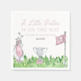 Servilleta De Papel Un pequeño Baby Shower de golf rosa Putter