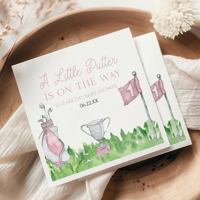 Servilleta De Papel Un pequeño Baby Shower de golf rosa Putter (Subido por el creador)