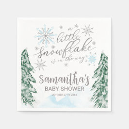 Servilleta De Papel Un pequeño Baby Shower de invierno con copos de ni