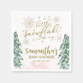 Servilleta De Papel Un pequeño Baby Shower de invierno con copos de ni