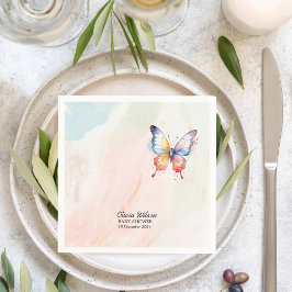 Servilleta De Papel Un pequeño Baby Shower de mariposa pintoresca