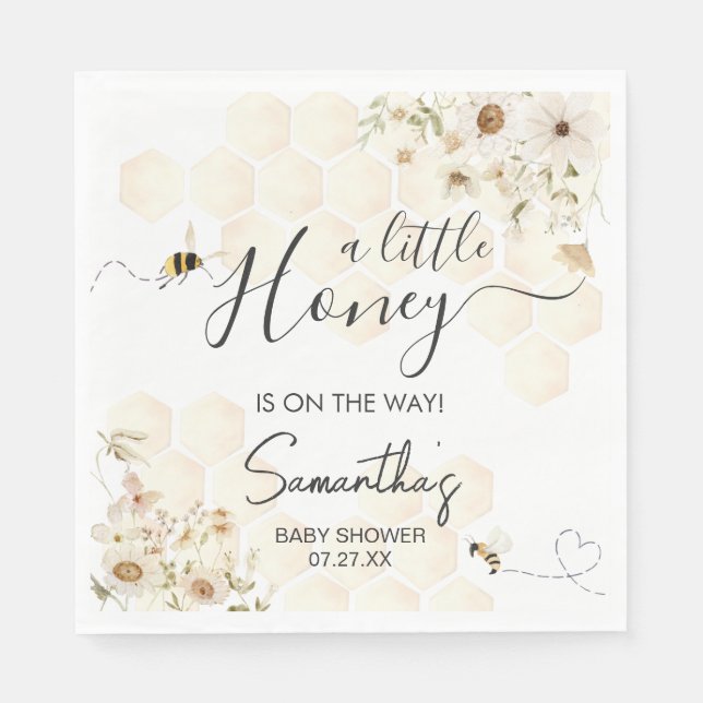 Servilleta De Papel Un pequeño Baby Shower de miel (Anverso)