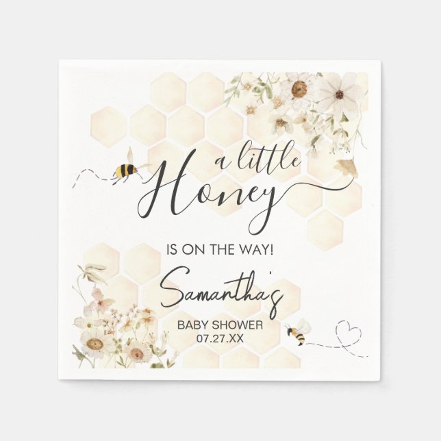 Servilleta De Papel Un pequeño Baby Shower de miel (Anverso)