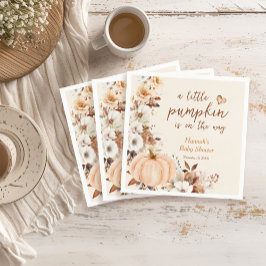 Servilleta De Papel Un pequeño Baby Shower floral de calabaza