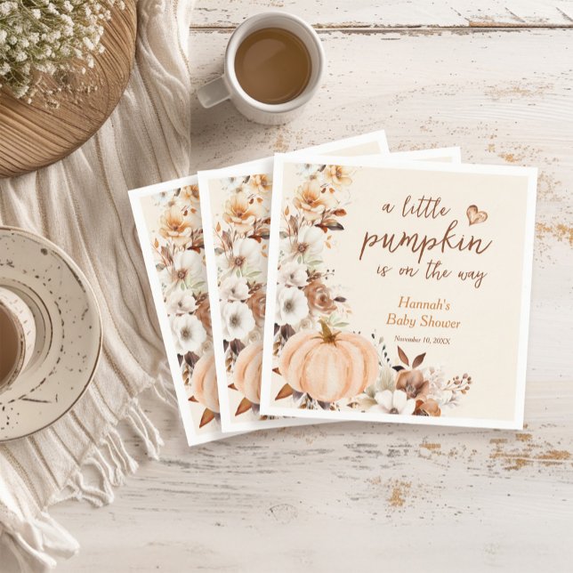 Servilleta De Papel Un pequeño Baby Shower floral de calabaza (Subido por el creador)