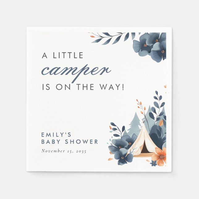 Servilleta De Papel Un pequeño Baby Shower forestal de campanarios (Anverso)