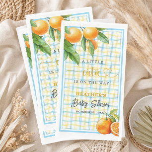 Servilleta De Papel Un pequeño bebé está en camino Baby Shower Azul