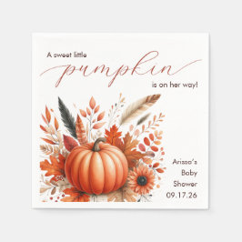 Servilleta De Papel Un pequeño calabaza de Baby Shower otoñal