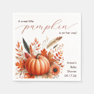 Servilleta De Papel Un pequeño calabaza de Baby Shower otoñal