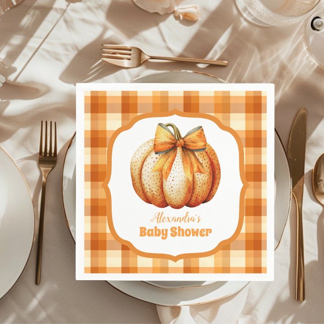 Servilleta De Papel Un pequeño calabaza otoño caída Baby Shower (Subido por el creador)