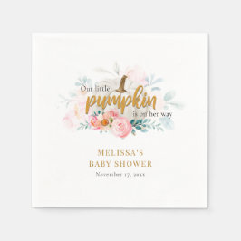 Servilleta De Papel Un pequeño Chica de calabaza rosada Baby Shower