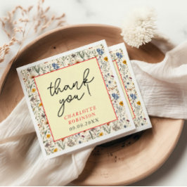 Servilleta De Papel Un pequeño Chica de flores silvestres en Baby Show