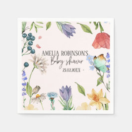 Servilleta De Papel Un pequeño Chica de flores silvestres en Baby Show