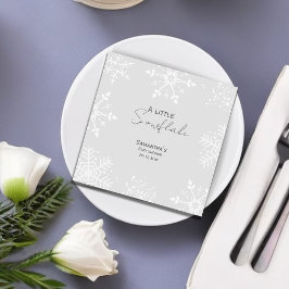 Servilleta De Papel Un pequeño copo de nieve ducha de bebé gris