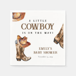 Servilleta De Papel Un pequeño Cowboy Western Baby Shower