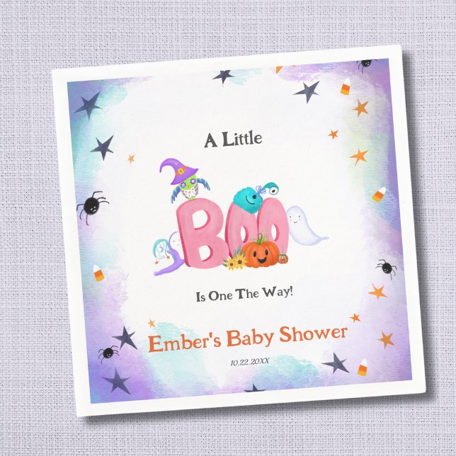 Servilleta De Papel Un pequeño fantasma, Owl Halloween Baby Shower (Subido por el creador)